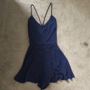 Express Navy lace-up romper size 10